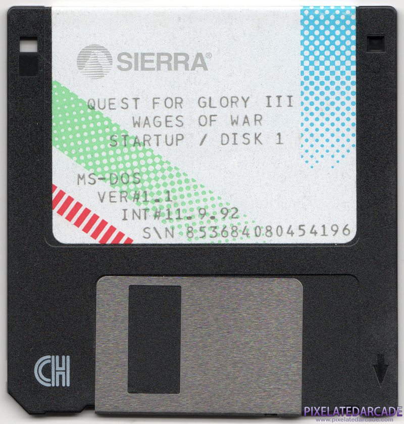 Quest for Glory III: Wages of War Cover Art: Disk 1 of 5 - Front Quest for Glory III: Wages of War Cover Art: Disk 1 of 5 - Front