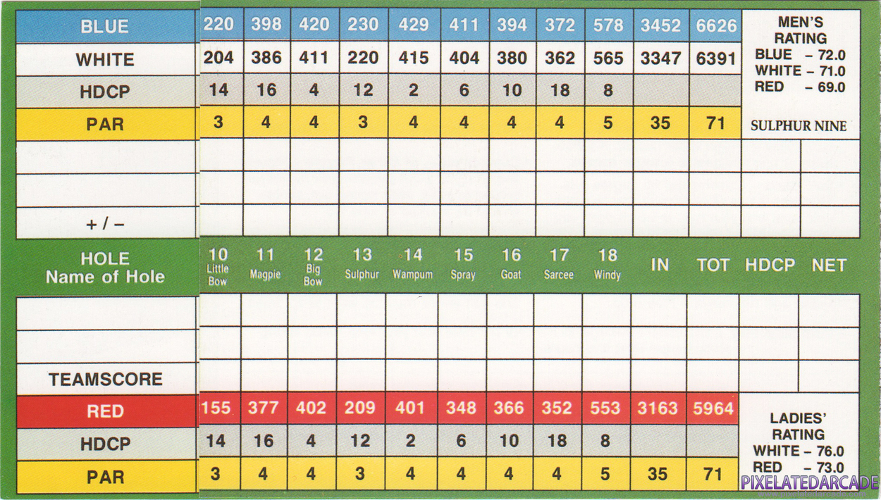 Links 386 CD Cover Art: Banff Springs Scorecard - Back Links 386 CD Cover Art: Banff Springs Scorecard - Back