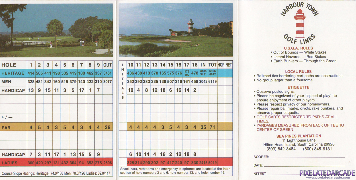 Links 386 CD Cover Art: Harbour Town Scorecard - Back Links 386 CD Cover Art: Harbour Town Scorecard - Back