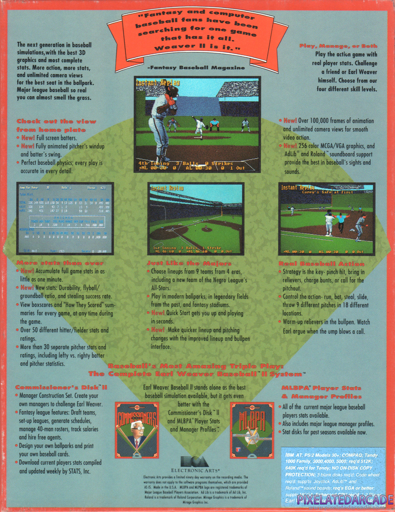 Earl Weaver Baseball II Cover Art: Earl Weaver Baseball II Cover Art: