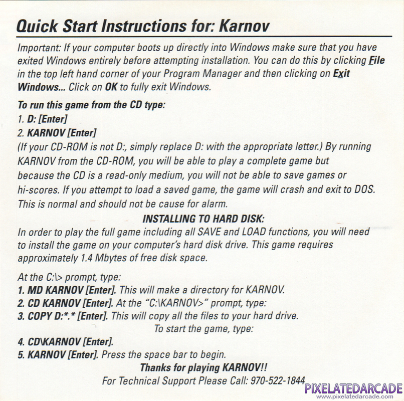 Karnov Cover Art: 