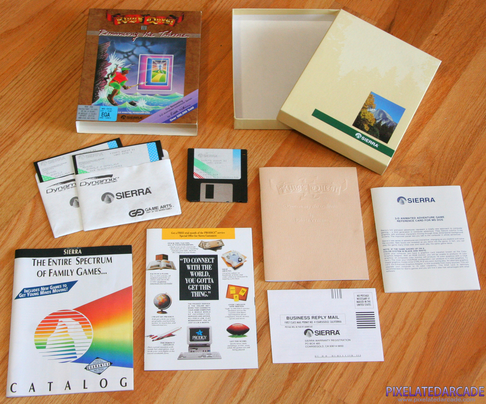King's Quest II: Romancing the Throne Cover Art: Box and contents