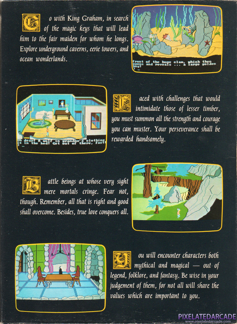 King's Quest II: Romancing the Throne Cover Art: Right Side