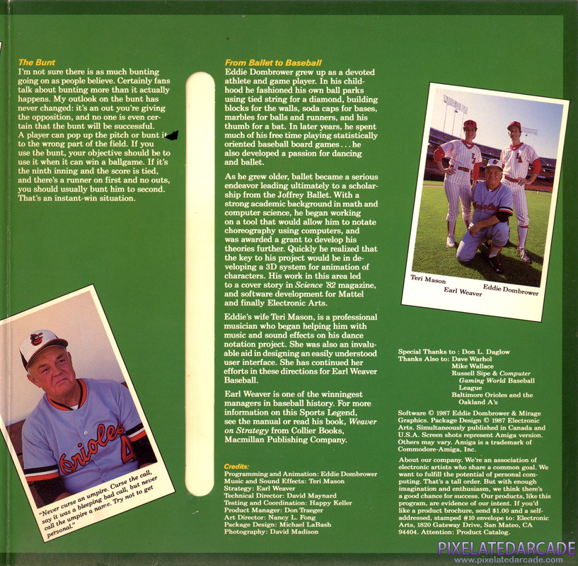 Earl Weaver Baseball Cover Art: Right Side Earl Weaver Baseball Cover Art: Right Side