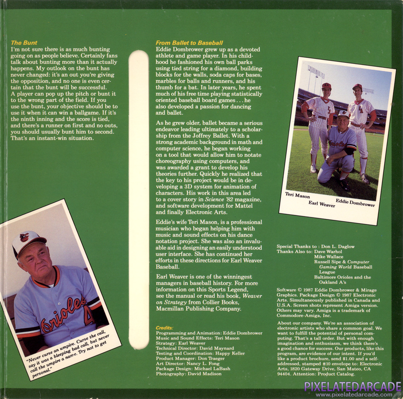 Earl Weaver Baseball Cover Art: Right Side Earl Weaver Baseball Cover Art: Right Side