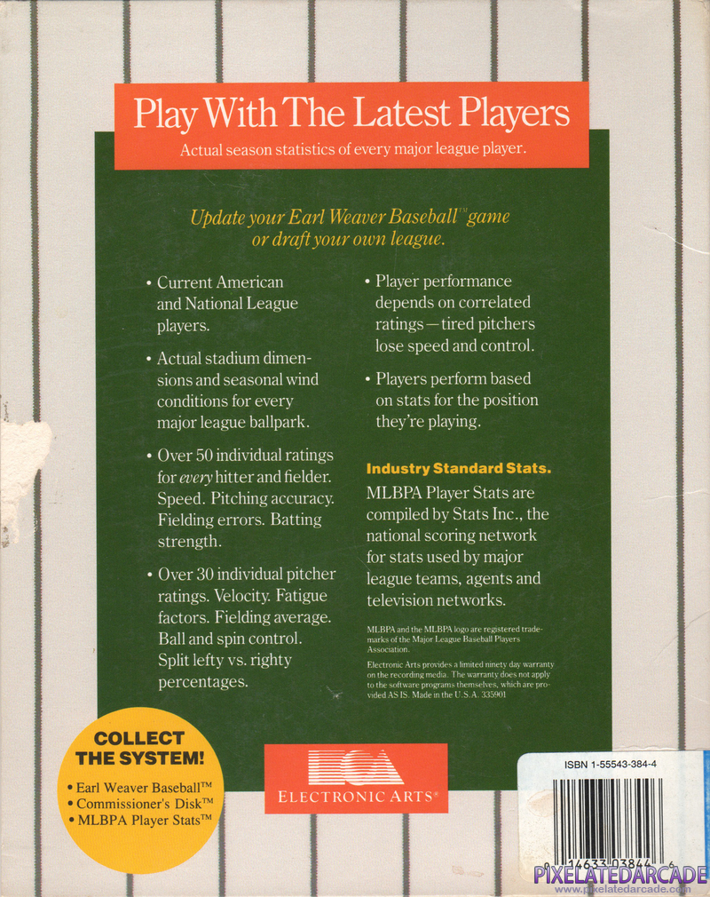 MLBPA Player Stats (1989) Cover Art: 