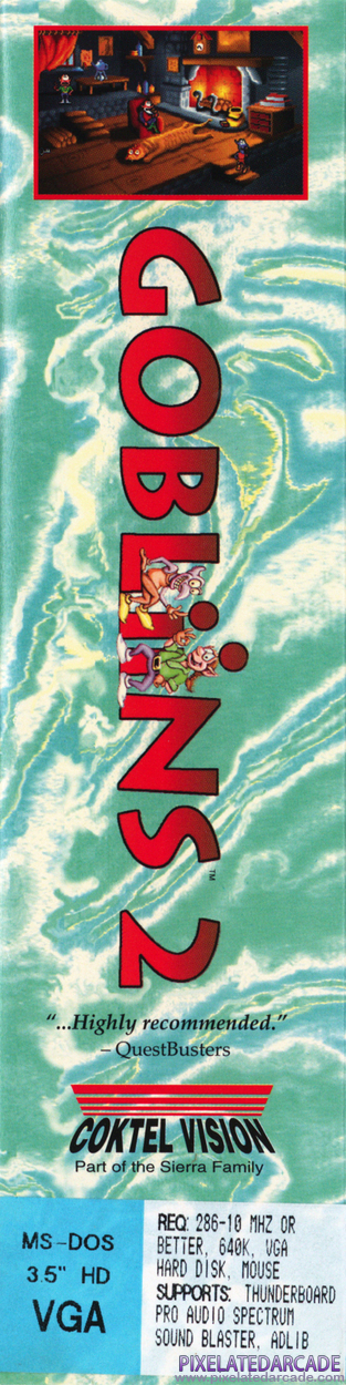 Gobliins 2: The Prince Buffoon Cover Art: Left Spine Gobliins 2: The Prince Buffoon Cover Art: Left Spine