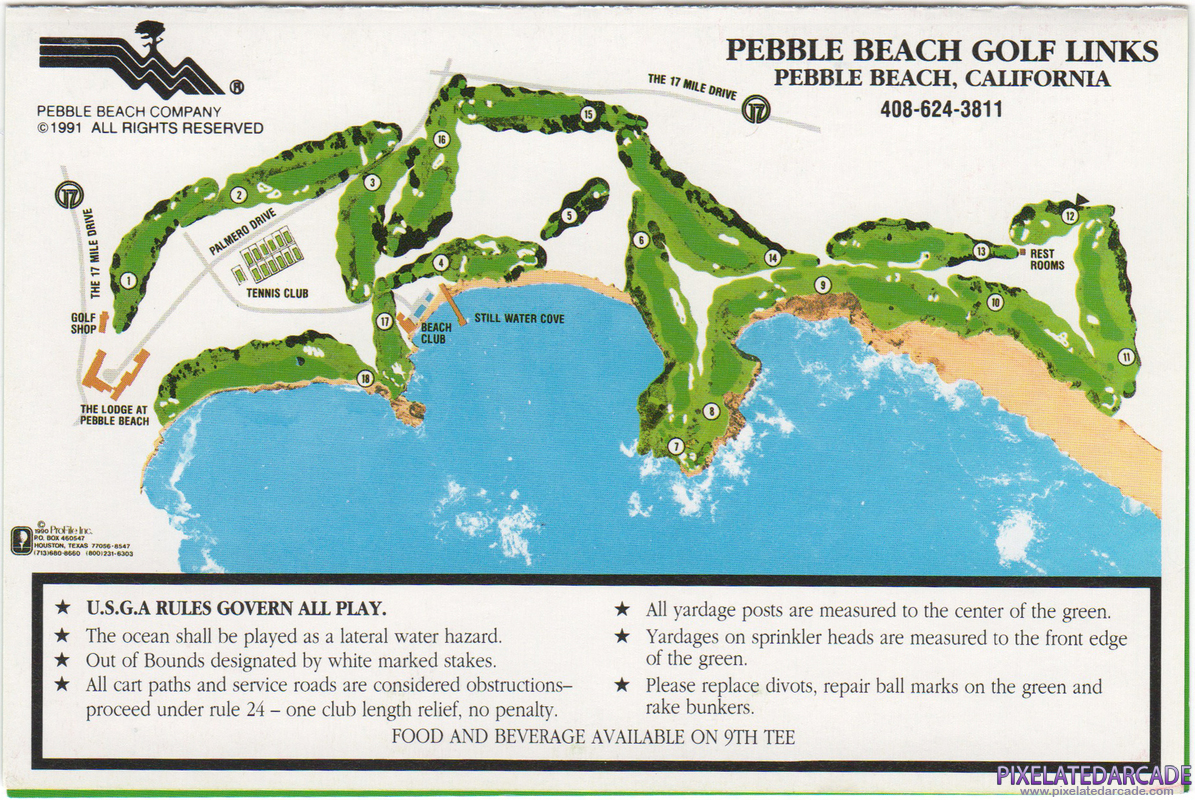 Links: Championship Course - Pebble Beach Golf Links Cover Art: Scorecard - Back Links: Championship Course - Pebble Beach Golf Links Cover Art: Scorecard - Back