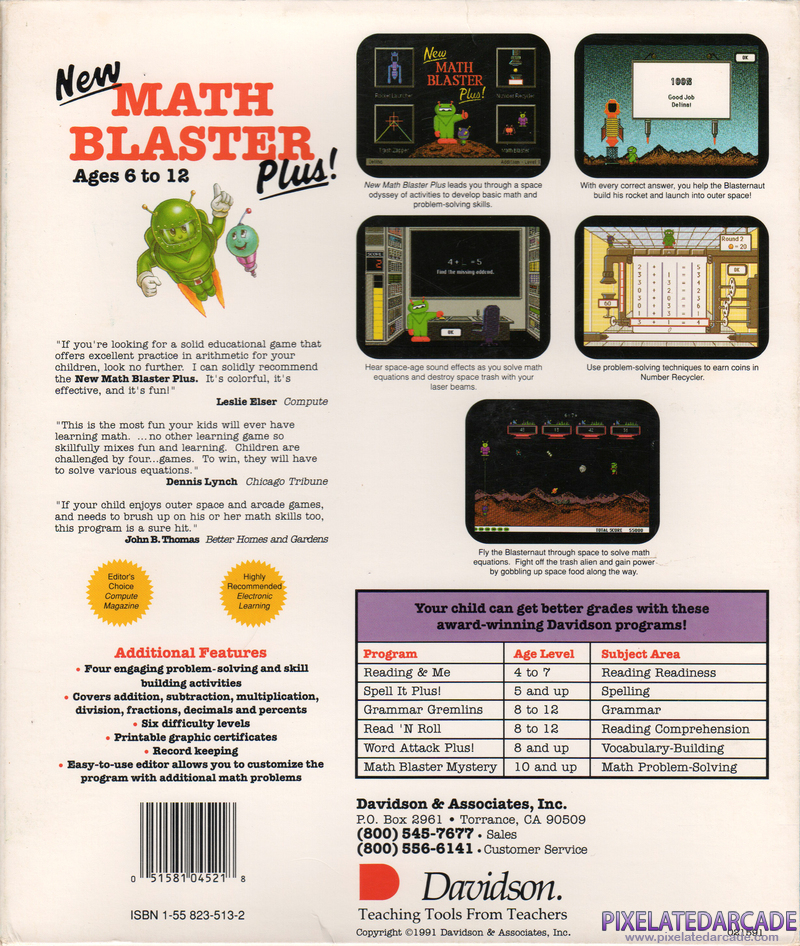 New Math Blaster Plus! Cover Art: New Math Blaster Plus! Cover Art: