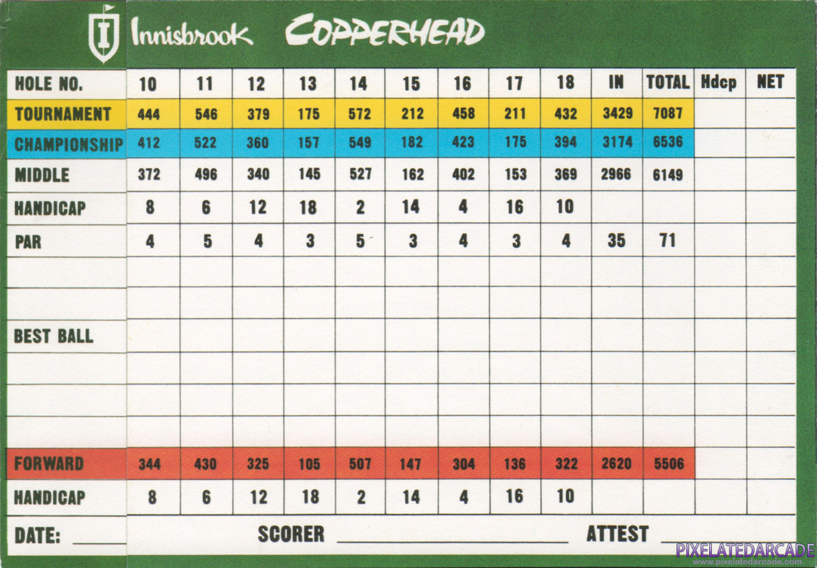 Links: Championship Course: Innisbrook - Copperhead Cover Art: Scorecard - Back Links: Championship Course: Innisbrook - Copperhead Cover Art: Scorecard - Back