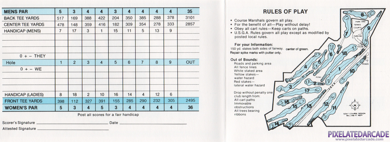 Links: Championship Course - Bountiful Golf Course Cover Art: Scorecard - Inside