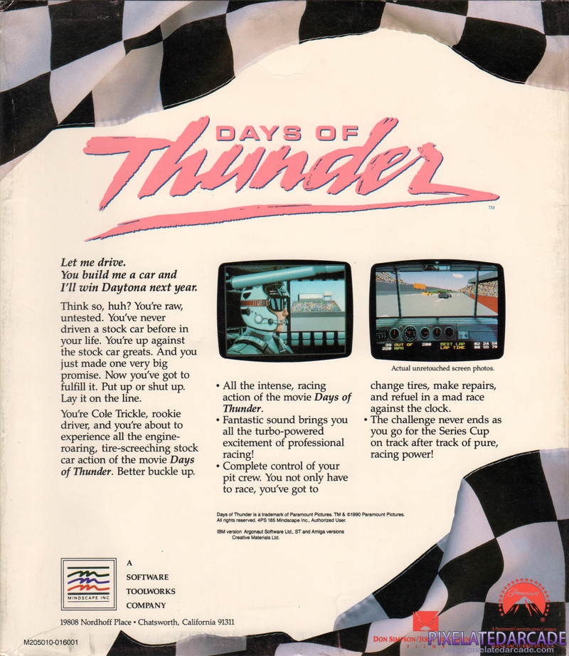 Days of Thunder Cover Art: Days of Thunder Cover Art: