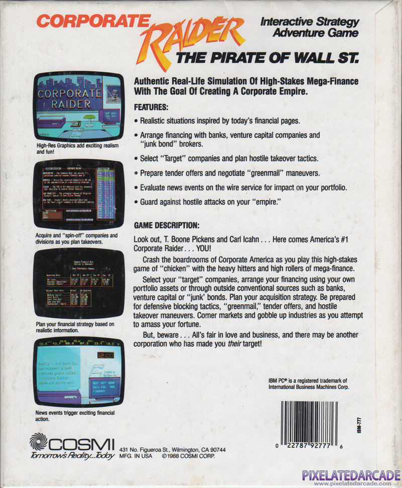 Corporate Raider: The Pirate of Wall St. Cover Art: Corporate Raider: The Pirate of Wall St. Cover Art: