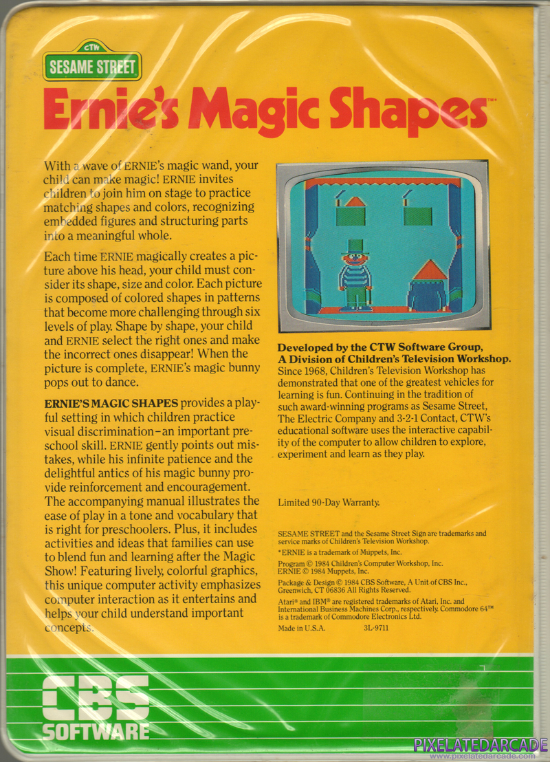 Ernie's Magic Shapes Cover Art: Ernie's Magic Shapes Cover Art:
