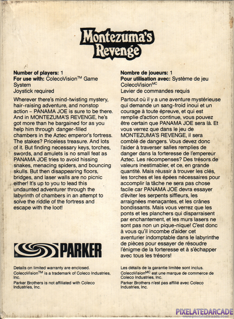 Montezuma's Revenge Cover Art: Montezuma's Revenge Cover Art: