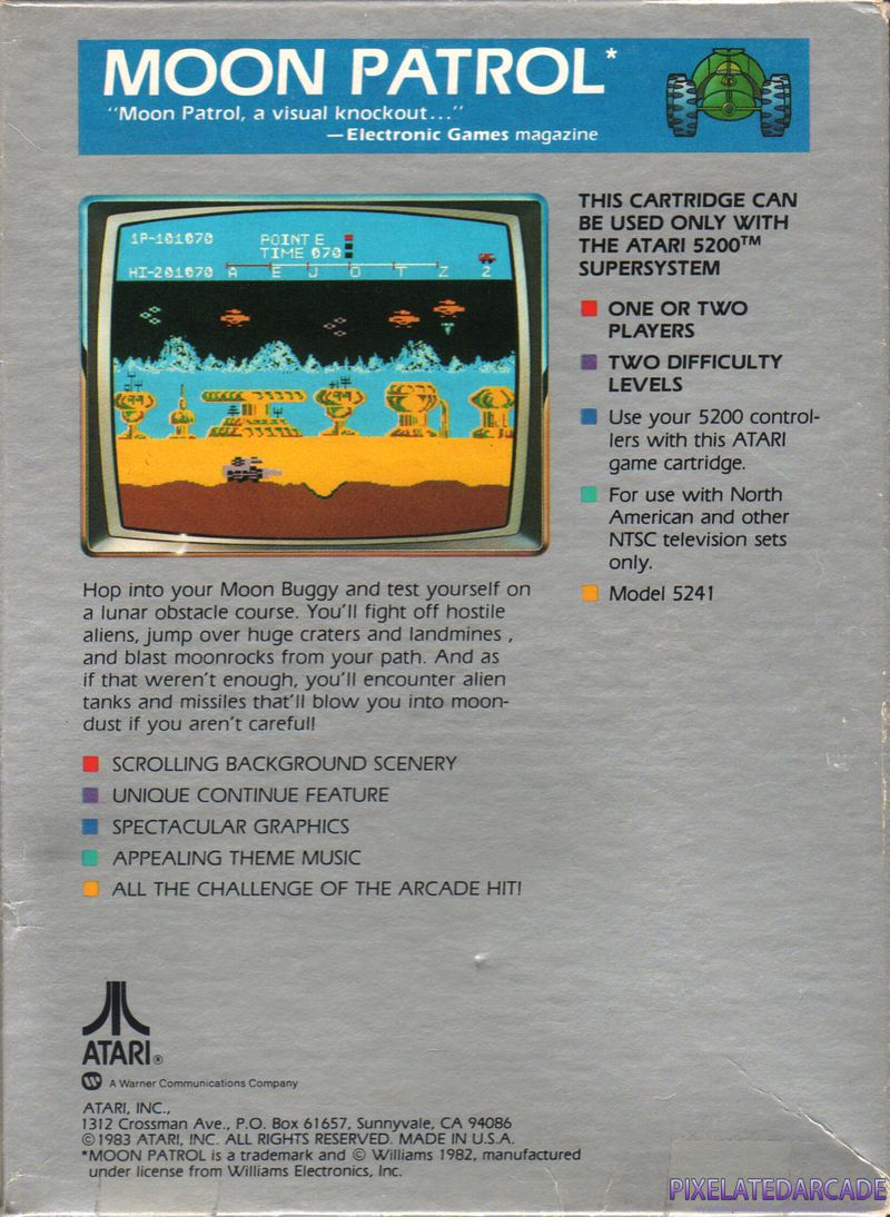 Moon Patrol Cover Art: Moon Patrol Cover Art: