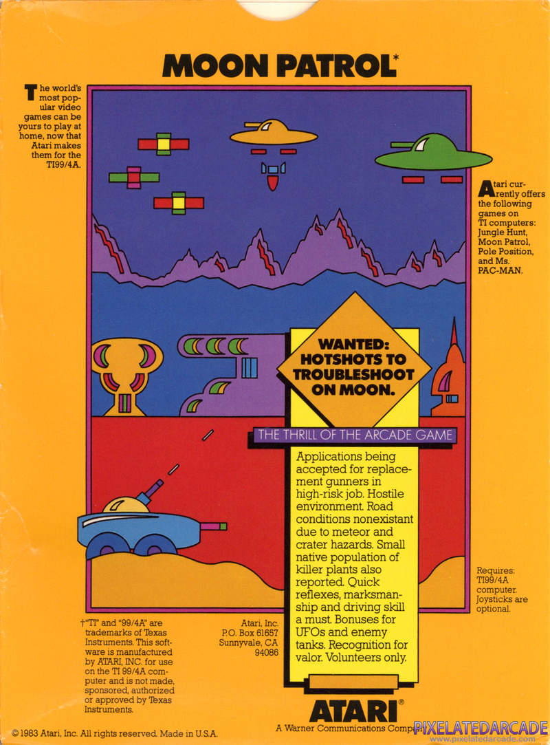 Moon Patrol Cover Art: Moon Patrol Cover Art: