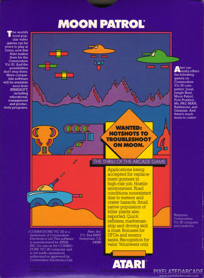Moon Patrol Cover Art: Moon Patrol Cover Art: