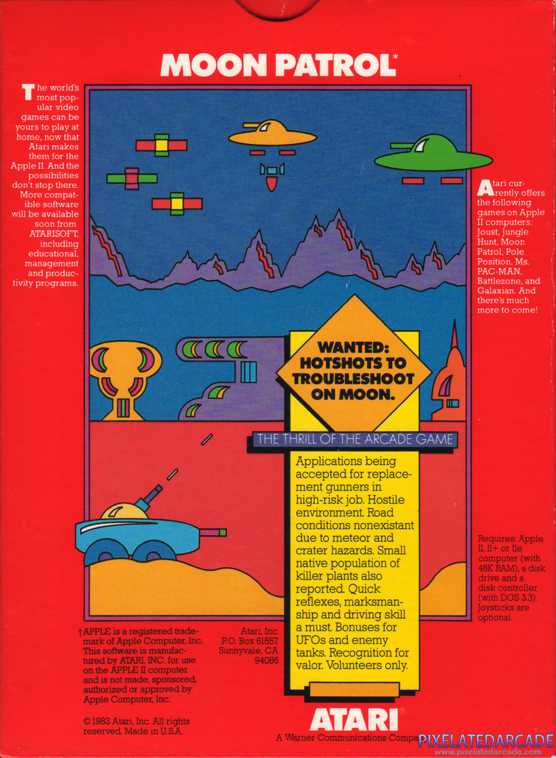 Moon Patrol Cover Art: Moon Patrol Cover Art: