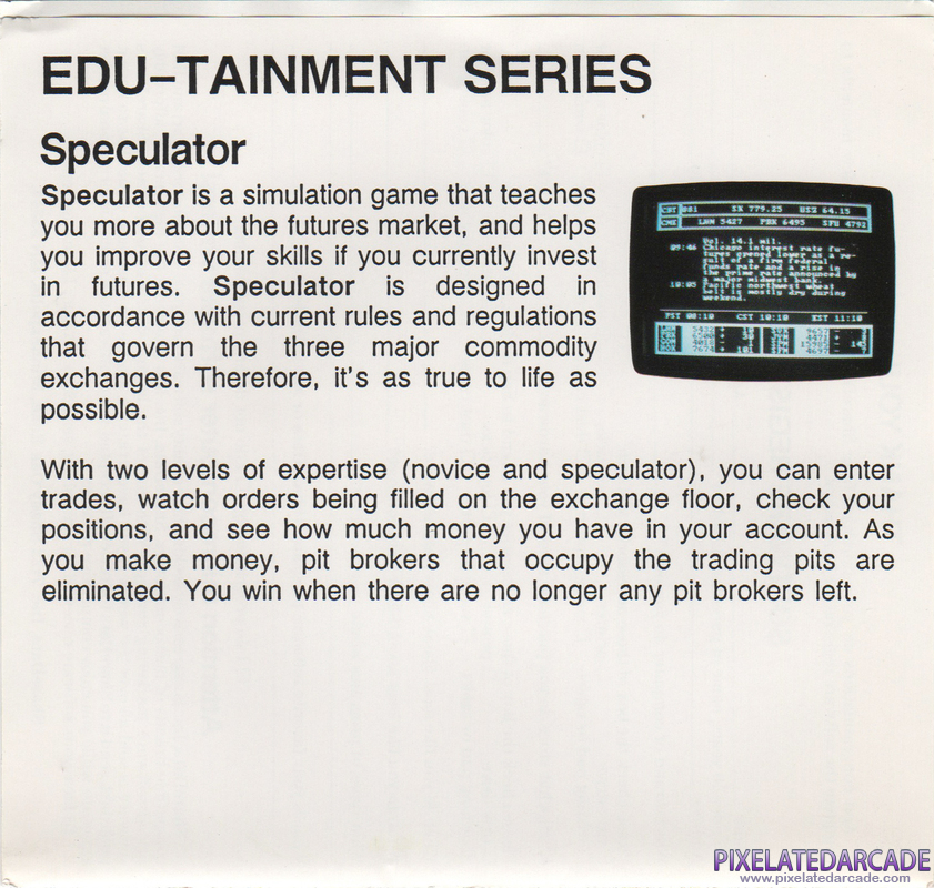 Speculator: A Futures Market Simulator Cover Art: Speculator: A Futures Market Simulator Cover Art:
