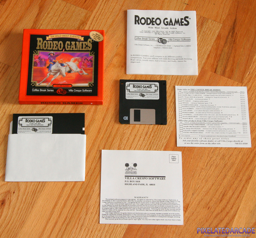 Rodeo Games Cover Art: Box and contents Rodeo Games Cover Art: Box and contents