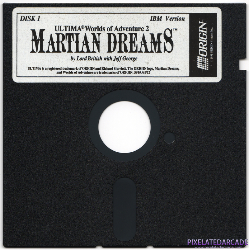 Ultima: Worlds of Adventure 2 - Martian Dreams Cover Art: Disk 1 of 3 Ultima: Worlds of Adventure 2 - Martian Dreams Cover Art: Disk 1 of 3
