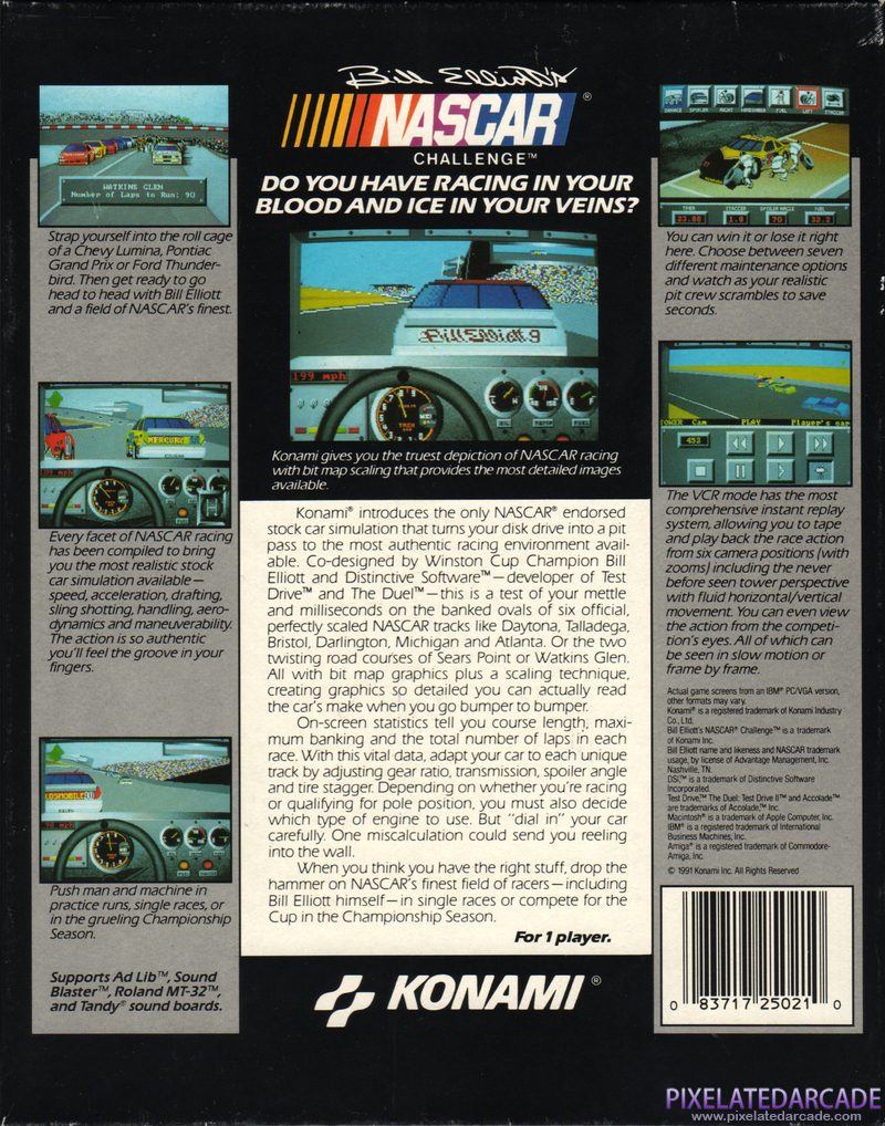 Bill Elliott's NASCAR Challenge Cover Art: Bill Elliott's NASCAR Challenge Cover Art: