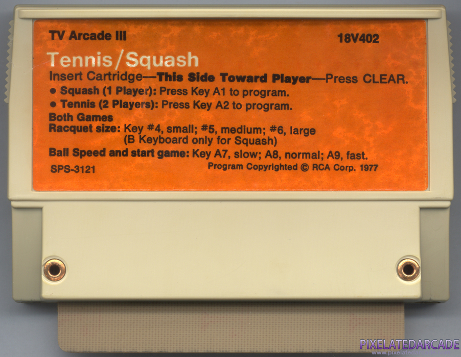 TV Arcade III: Tennis / Squash Cover Art: Back TV Arcade III: Tennis / Squash Cover Art: Back