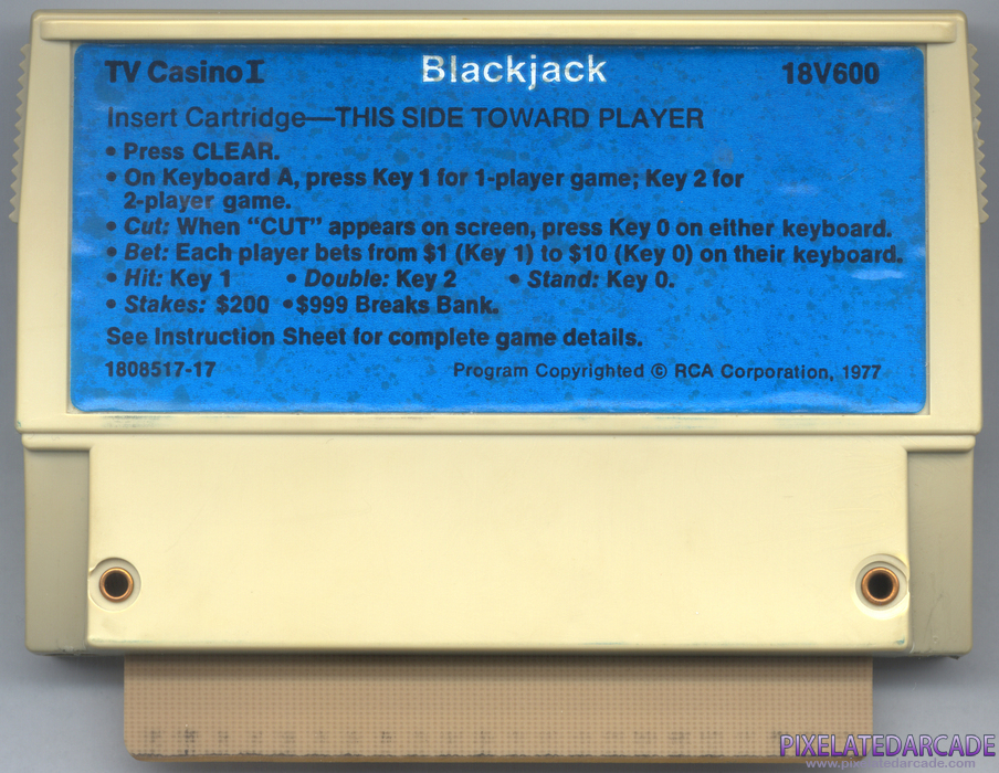 TV Casino I: Blackjack Cover Art: Back TV Casino I: Blackjack Cover Art: Back