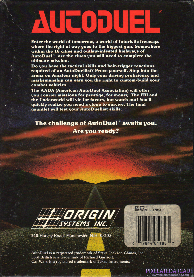 AutoDuel Cover Art: AutoDuel Cover Art: