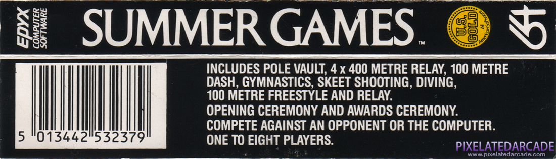Summer Games Cover Art: Spine and back cover Summer Games Cover Art: Spine and back cover