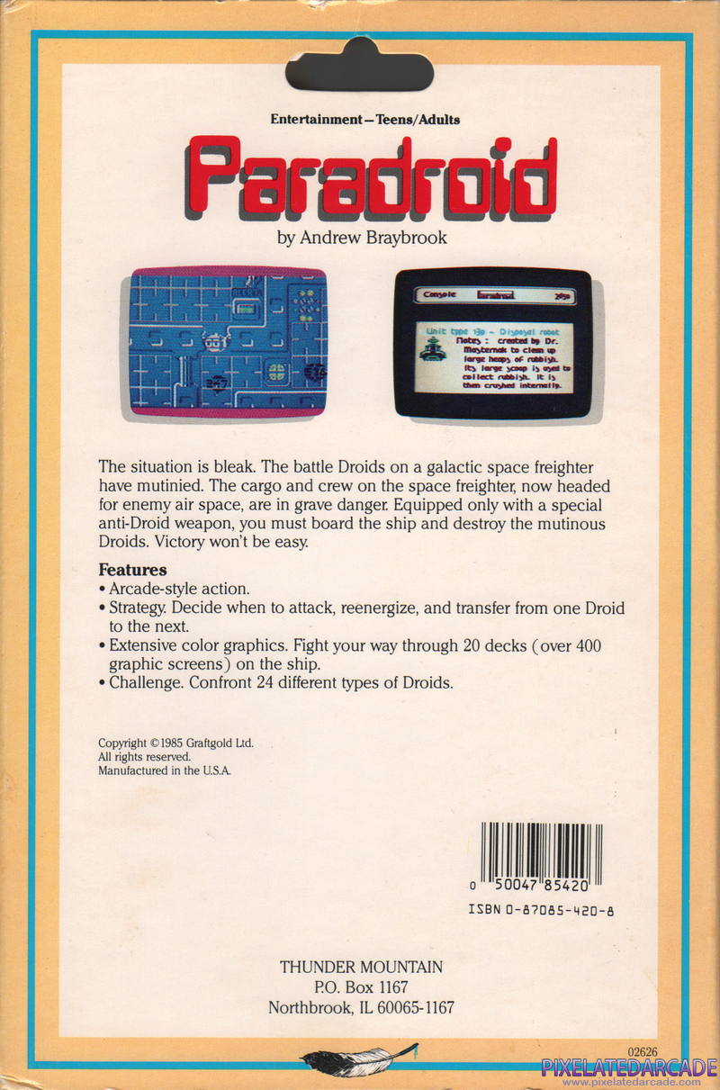 Paradroid Cover Art: Paradroid Cover Art: