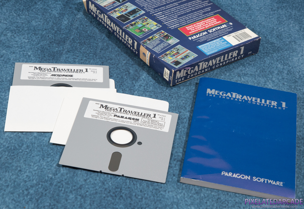 MegaTraveller 1: The Zhodani Conspiracy Cover Art: Box, Media, Manual MegaTraveller 1: The Zhodani Conspiracy Cover Art: Box, Media, Manual