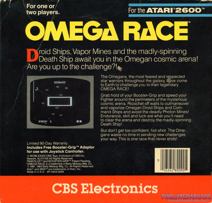 Omega Race Cover Art: Omega Race Cover Art: