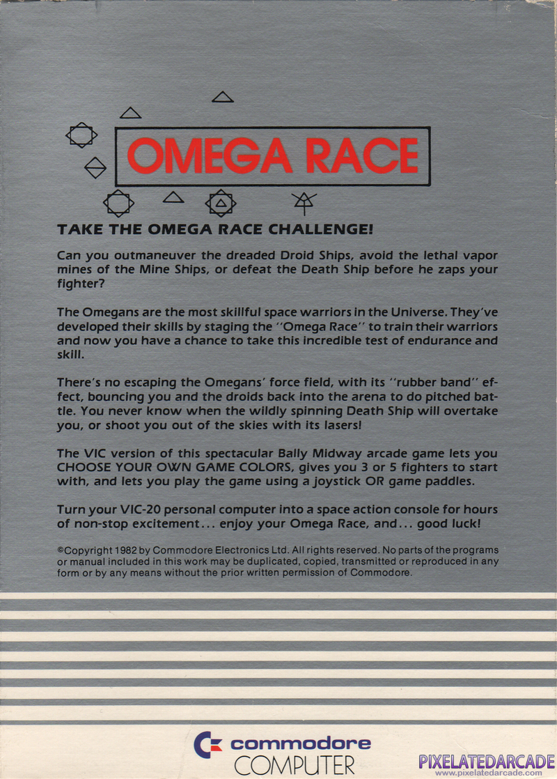 Omega Race Cover Art: Omega Race Cover Art: