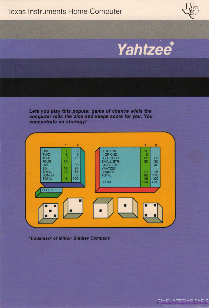 Yahtzee Cover Art: Instruction Manual - Front Yahtzee Cover Art: Instruction Manual - Front