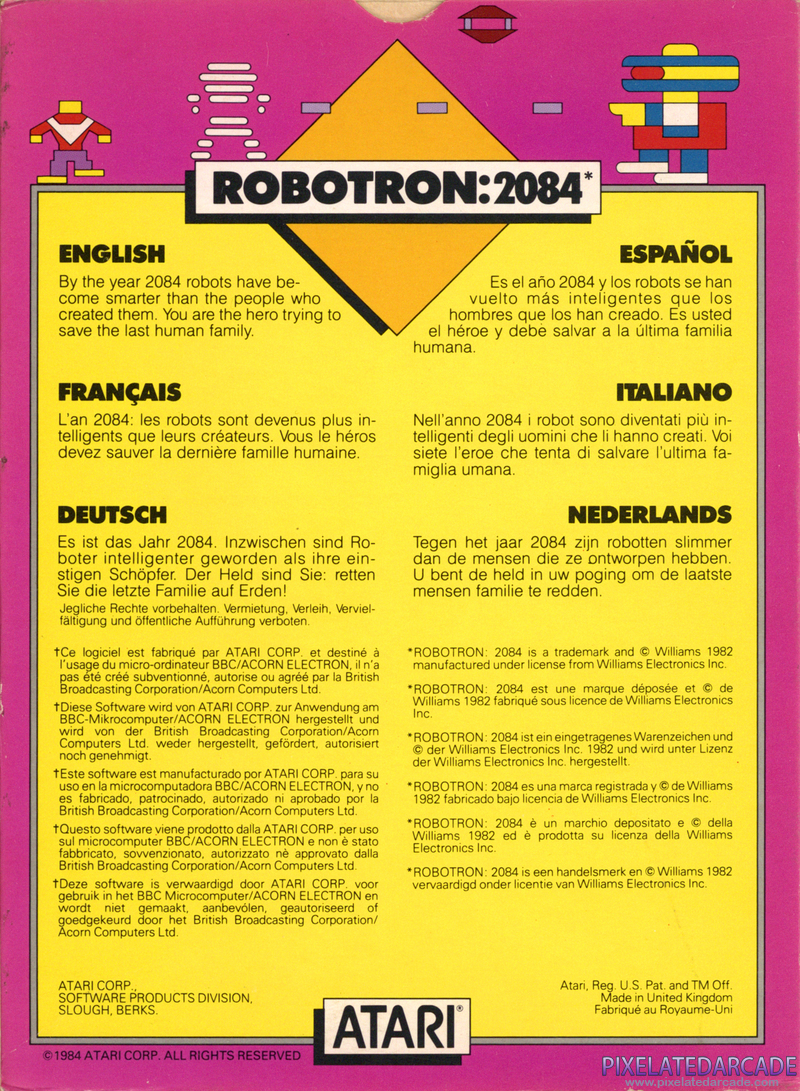 Robotron: 2084 Cover Art: Robotron: 2084 Cover Art: