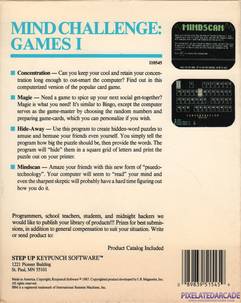 Mind Challenge: Games I Cover Art: 