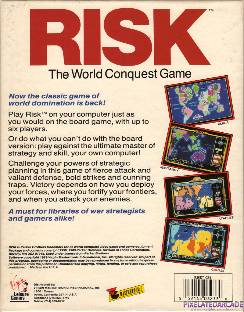 Computer Edition of Risk: The World Conquest Game, The Cover Art: 