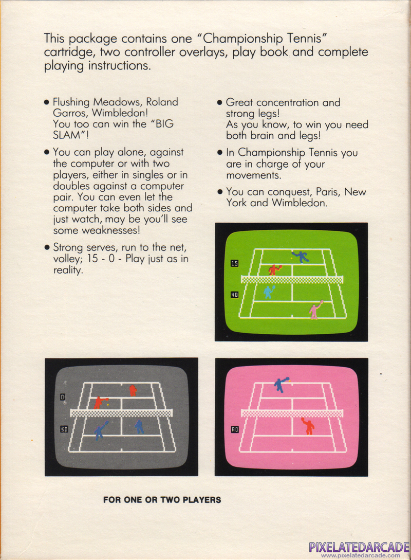 Championship Tennis Cover Art: Championship Tennis Cover Art: