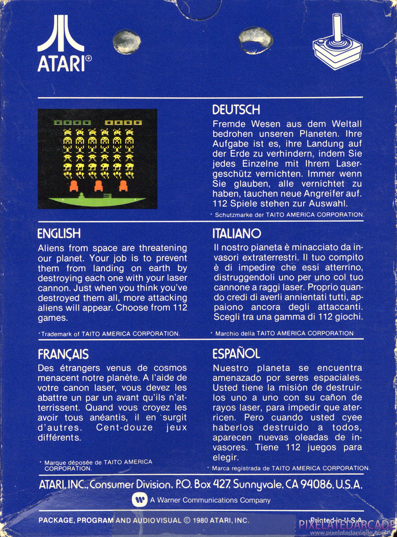 Space Invaders Cover Art: Space Invaders Cover Art: