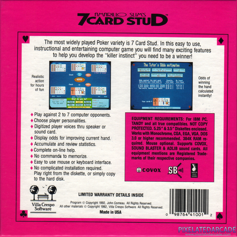 Amarillo Slim's 7 Card Stud Cover Art: Amarillo Slim's 7 Card Stud Cover Art: