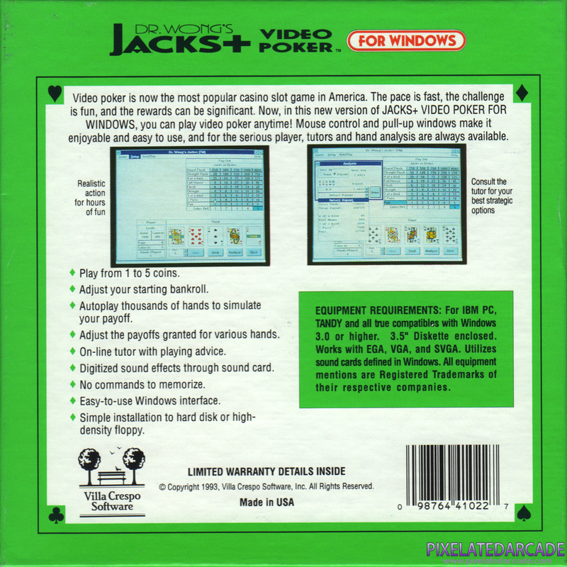 Dr. Wong's Jacks+ Video Poker Cover Art: Dr. Wong's Jacks+ Video Poker Cover Art: