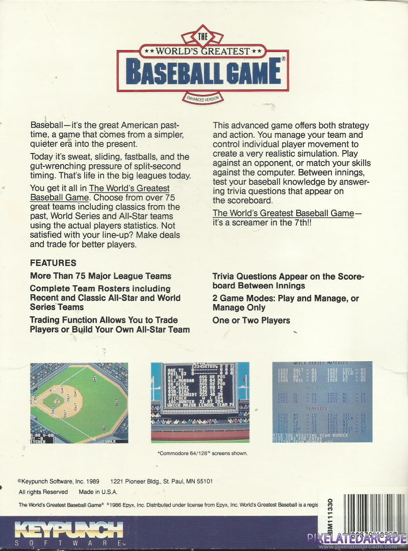 World's Greatest Baseball Game (Enhanced Version), The Cover Art: World's Greatest Baseball Game (Enhanced Version), The Cover Art: