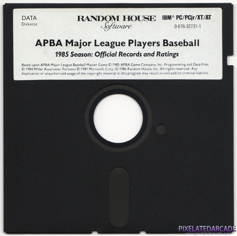 APBA Major League Players Baseball: 1985 Season - Official Records and Ratings Cover Art: 