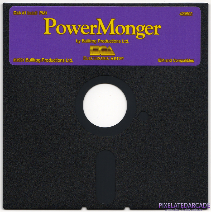 PowerMonger Cover Art: Disk 1 of 2 PowerMonger Cover Art: Disk 1 of 2