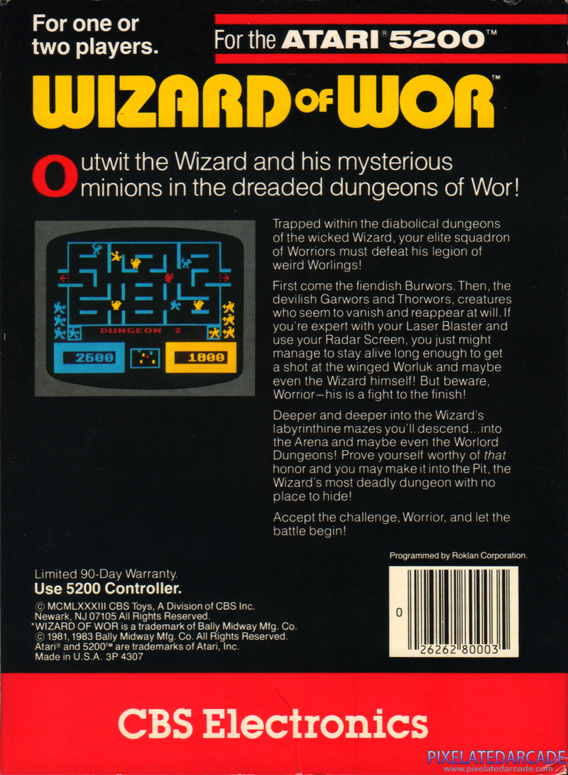 Wizard of Wor Cover Art: Wizard of Wor Cover Art: