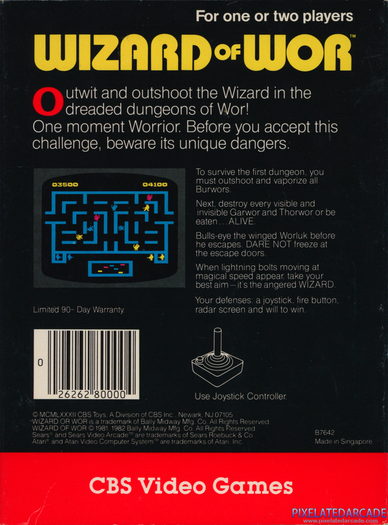 Wizard of Wor Cover Art: Wizard of Wor Cover Art:
