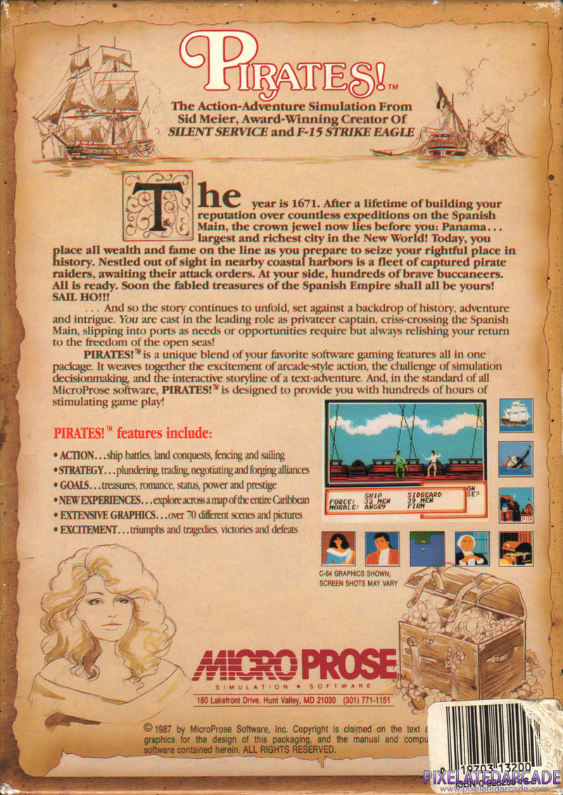 Sid Meier's Pirates! Cover Art: Sid Meier's Pirates! Cover Art: