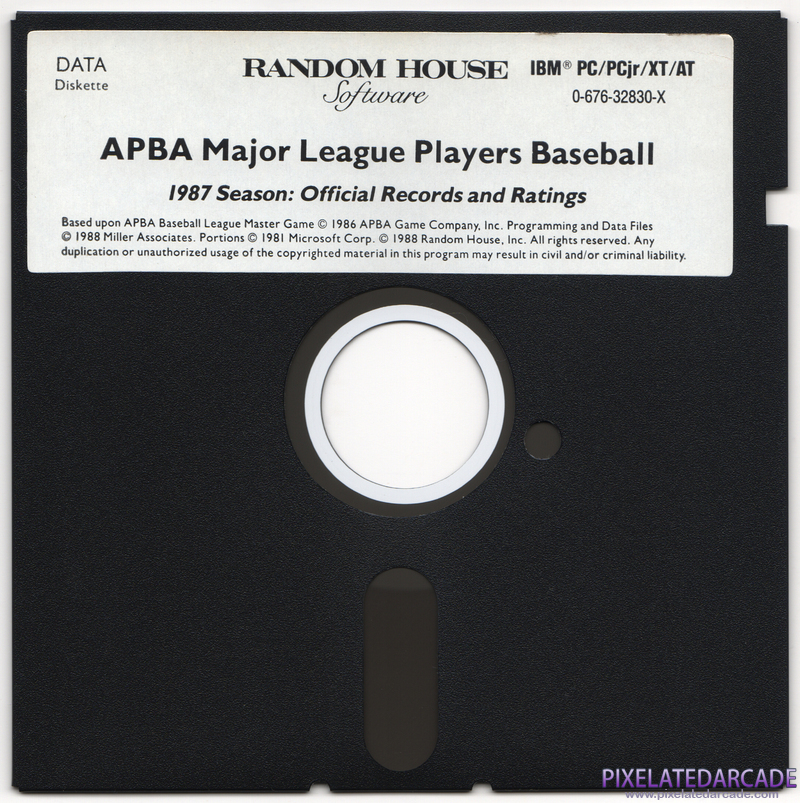 APBA Major League Players Baseball: 1987 Season - Official Records and Ratings Cover Art: 